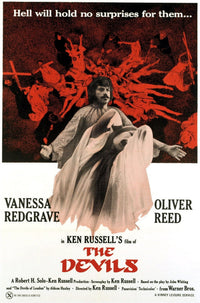 The Devils movie poster featuring Oliver Reed and Vanessa Redgrave, 1971