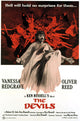 The Devils movie poster featuring Oliver Reed and Vanessa Redgrave, 1971