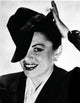 Judy Garland portrait photo print with tipped hat, classic Hollywood art.