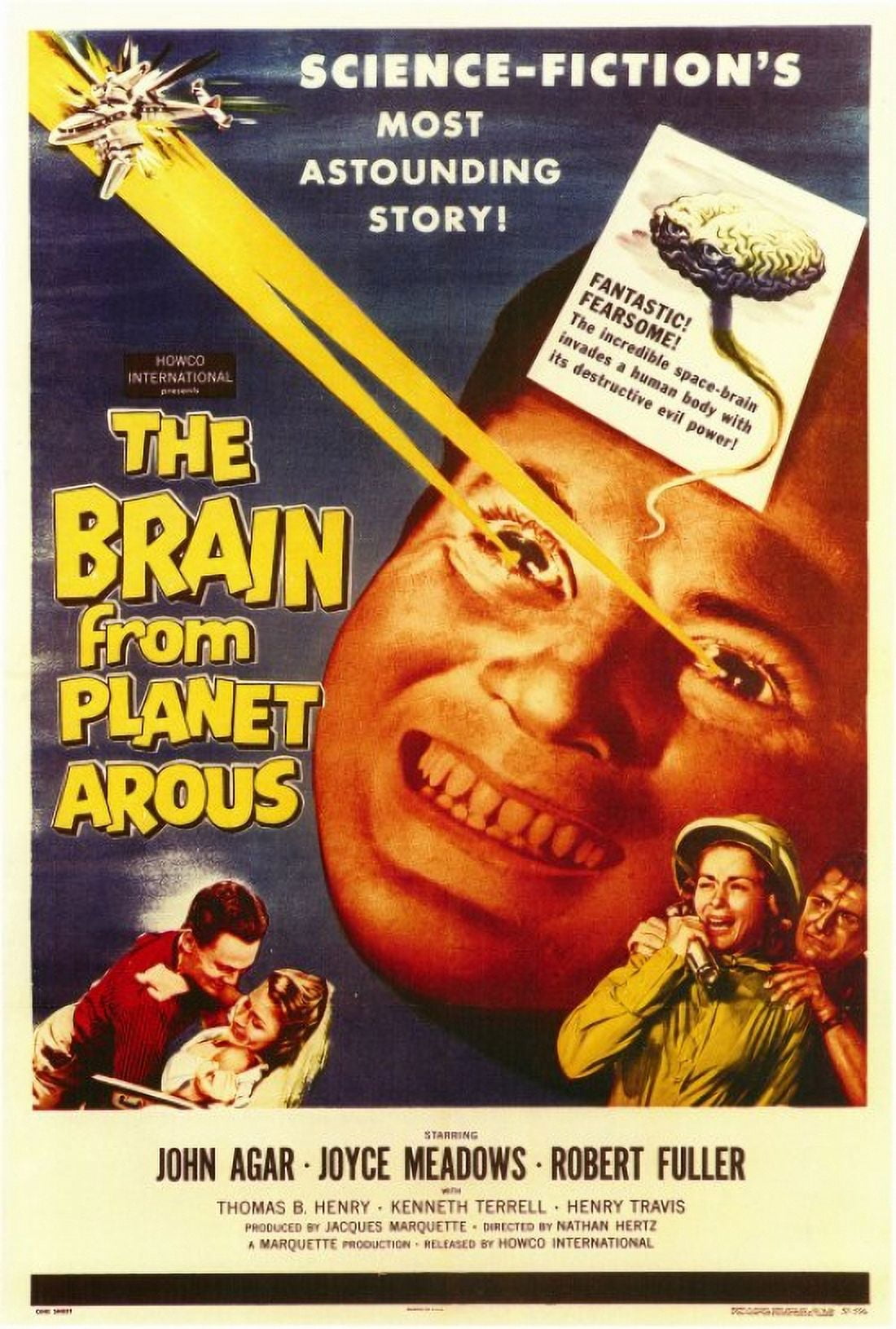 The Brain from Planet Arous vintage movie poster print 27x40.