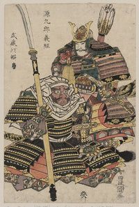 Yoshitsune and Musashibō Benkei art print by Toyokuni Utagawa
