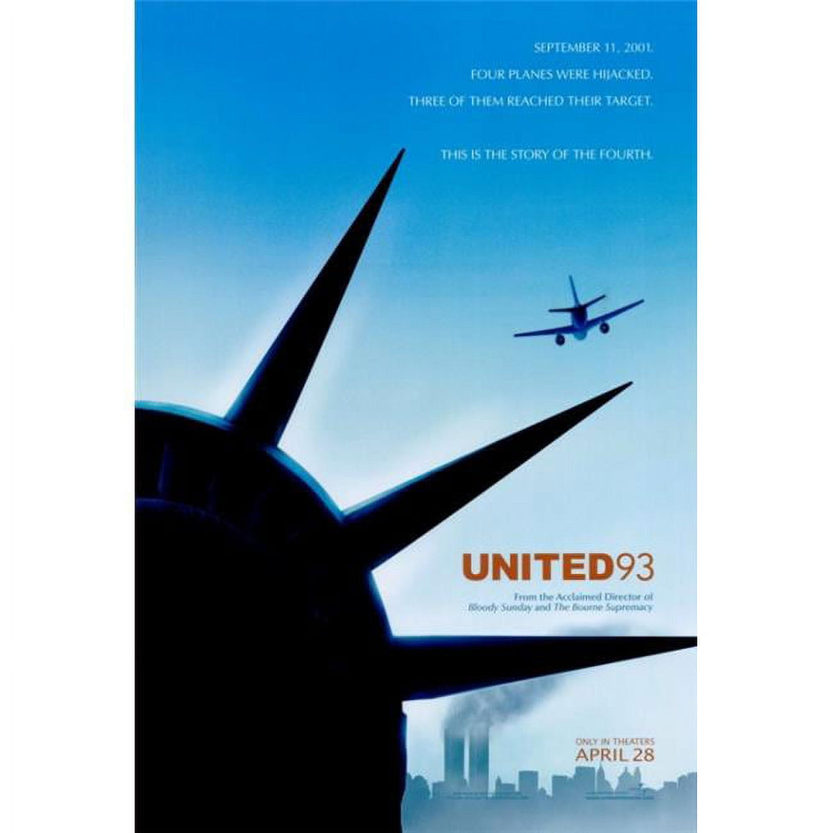 United 93 Movie Poster Print 27x40 size for home decor.