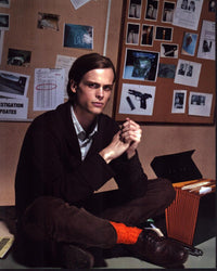 Matthew Gray Gubler sitting on desk photo print from Criminal Minds.