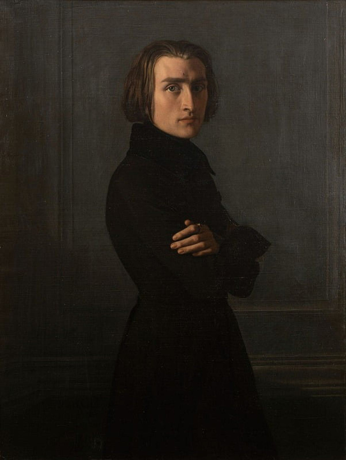 Franz Liszt portrait poster print by Henri Lehmann showcasing the composer and pianist.