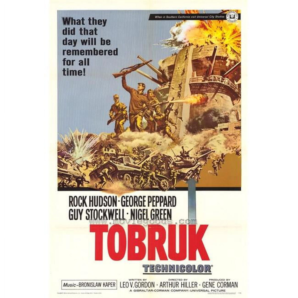 Tobruk movie poster print 27 x 40 inches featuring iconic film imagery.