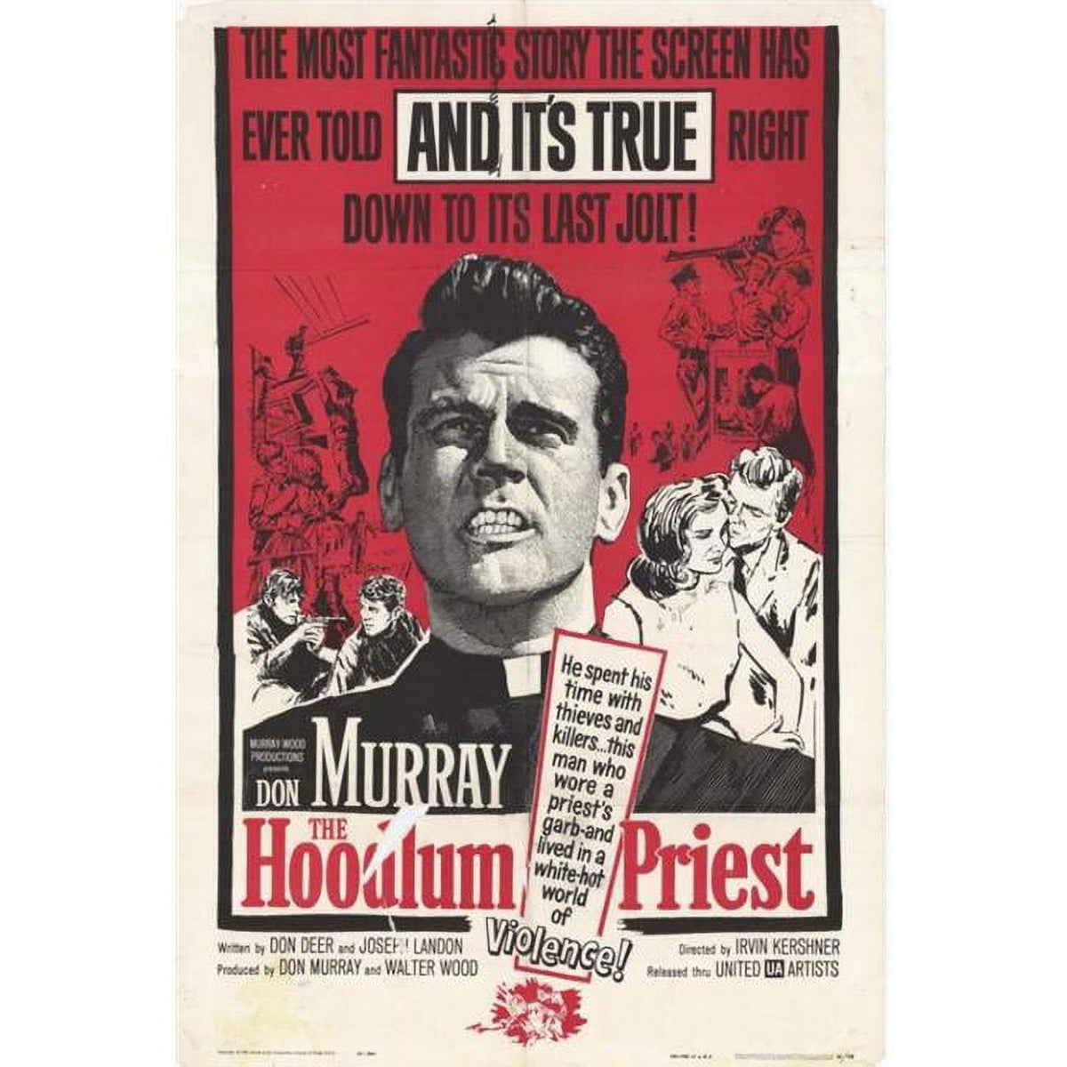 The Hoodlum Priest movie poster print showcasing vibrant colors and classic film imagery.