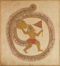 Hanuman Bearing the Mountaintop with Medicinal Herbs Poster Print