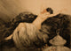 Nude with Black Fur Art Print by Louis Icart, available in multiple sizes.