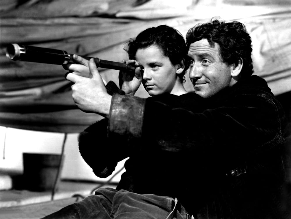 Captains Courageous Movie Poster Print featuring Freddy Bartholomew and Spencer Tracy.