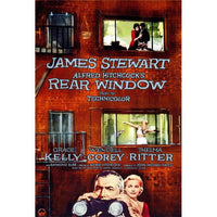Rear Window Movie Poster Print featuring classic Hitchcock design.