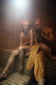 Faye Dunaway and Steve McQueen in a sauna photo print