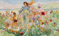 Le Chevalier aux Fleurs art print by Georges Antoine Rochegrosse, available in multiple sizes.