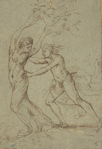 Apollo and Daphne poster print by Follower of Giulio Romano, showcasing a classical mythological theme.