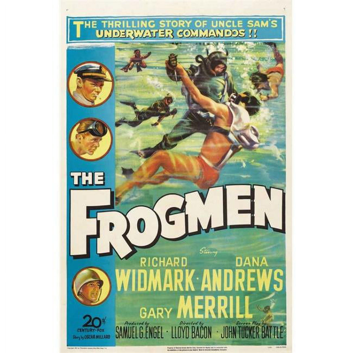 The Frogmen Movie Poster Print 27x40 showcasing underwater adventure.