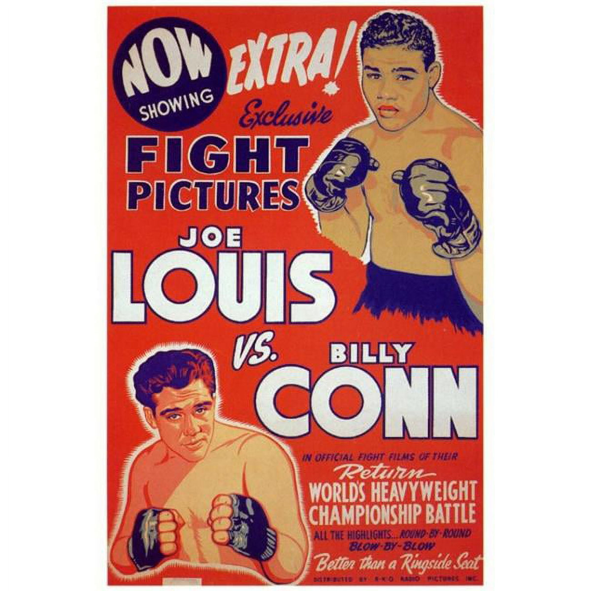 Joe Louis vs. Billy Conn movie poster print 27x40 for boxing fans