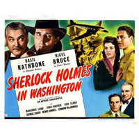 Sherlock Holmes in Washington 1943 Movie Poster Print featuring Nigel Bruce and Basil Rathbone.