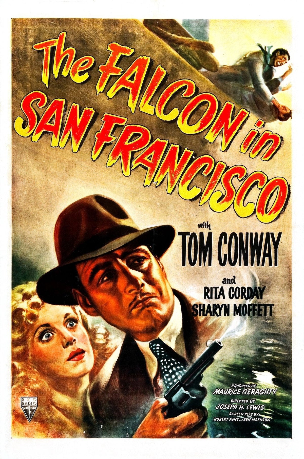 The Falcon in San Francisco movie masterprint poster featuring Rita Corday and Tom Conway.