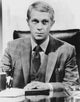 Steve McQueen at a desk photo print, iconic actor image.