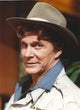 Close-up portrait photo print of Steve Forrest wearing a cowboy hat.