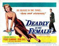 Gun Crazy movie title card print featuring Peggy Cummins and John Dall, 1949 classic film art.