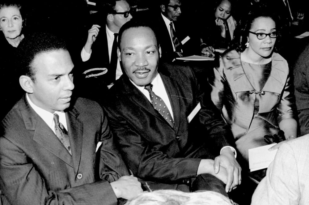 Photo print of Martin Luther King Jr. and Coretta Scott King in Geneva