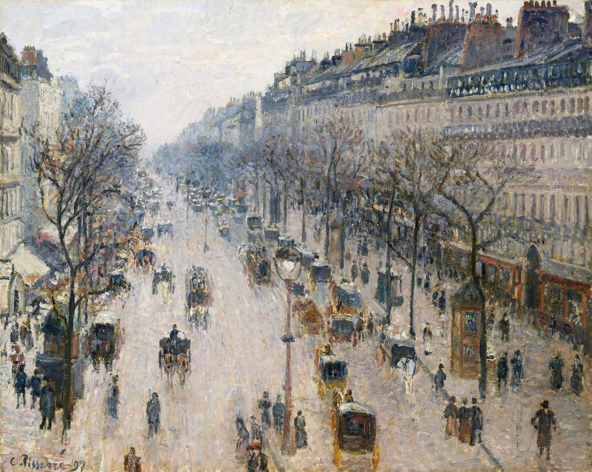 Boulevard Montmartre On Winter Morning Fine Art Print