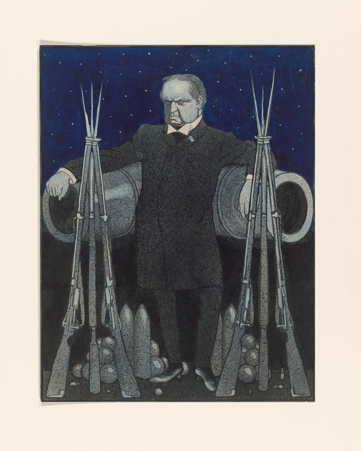 Political caricature print of Abraham Kuyper by Albert Hahn.