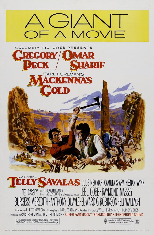 Mackenna's Gold movie masterprint poster featuring Gregory Peck and Omar Sharif