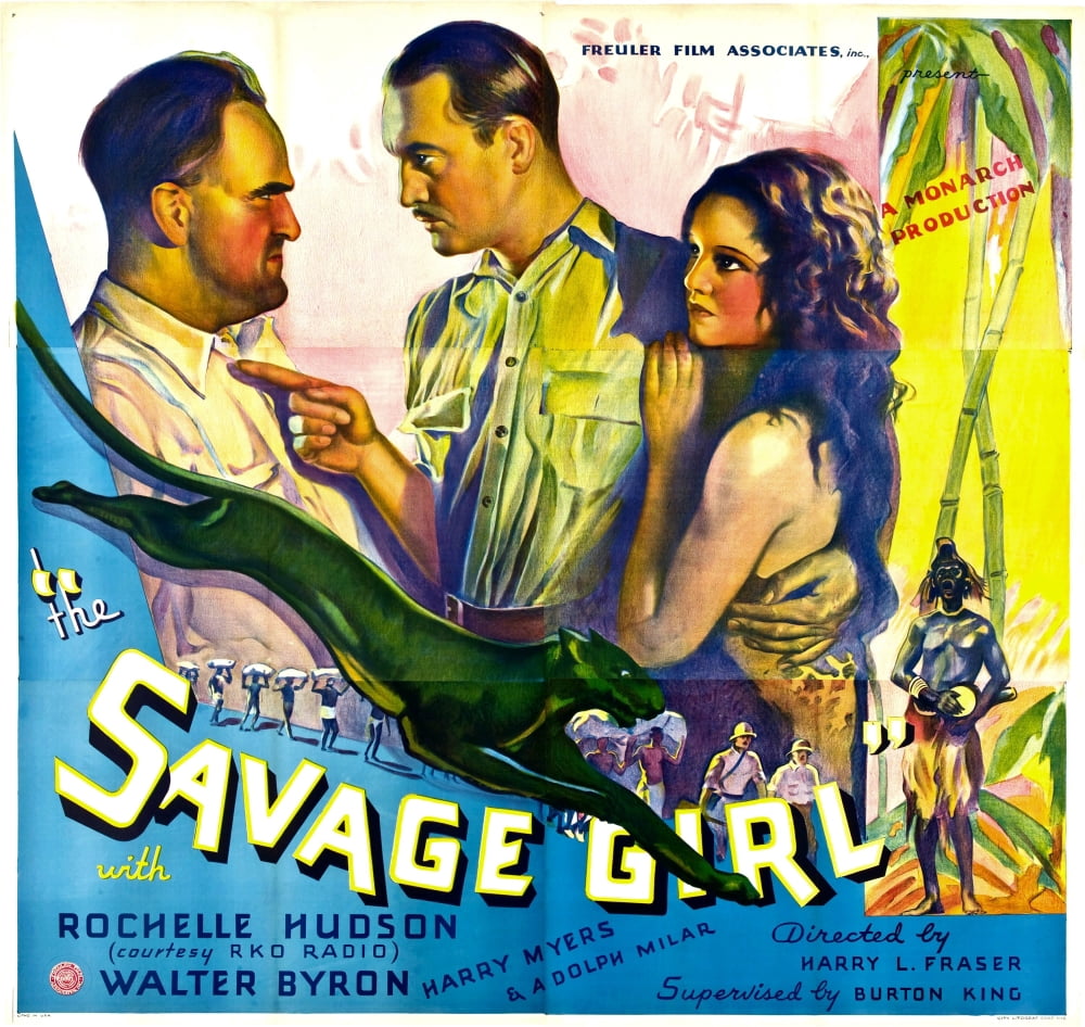 Savage Girl Movie Masterprint Poster Print from 1932 featuring Adolph Milar, Walter Byron, and Rochelle Hudson.