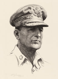 Douglas MacArthur historical poster print by Samuel Johnson Woolf