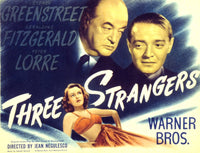 Three Strangers 1946 Movie Poster Masterprint featuring Geraldine Fitzgerald, Sydney Greenstreet, and Peter Lorre.
