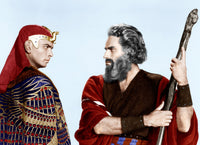 The Ten Commandments movie photo print featuring Yul Brynner and Charlton Heston