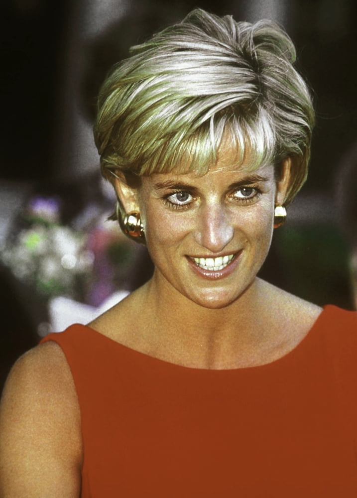Princess Diana smiling photo print, showcasing her warmth and grace.