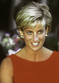 Princess Diana smiling photo print, showcasing her warmth and grace.