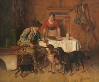 Brotzeit des Jägers Fine Art Print by Adolf Eberle