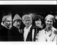 Black and white photo print of five Doctors from Doctor Who: William Hartnell, Patrick Troughton, Jon Pertwee, Tom Baker, and Peter Davison.