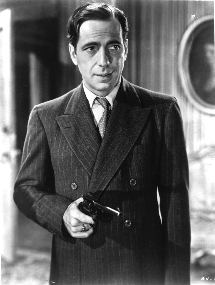 Humphrey Bogart holding a gun photo print.
