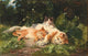 Charming poster print of a cat with her kittens by Julius Adam the Elder