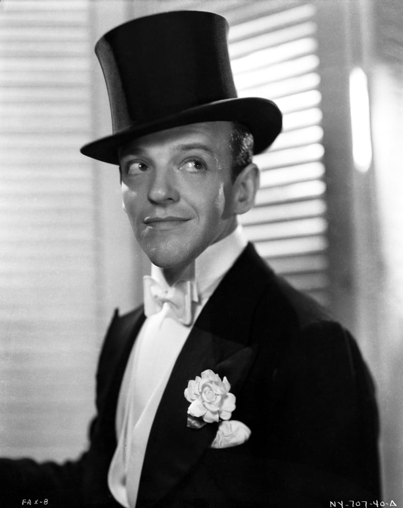 Fred Astaire smiling in top hat and white tie photo print