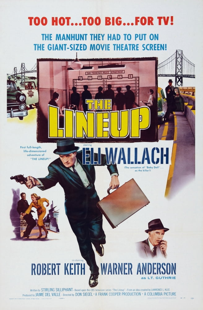 The Lineup Movie Masterprint Poster featuring Eli Wallach and Warner Anderson, 11x17 size.