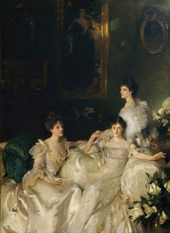 The Wyndham Sisters Art Print by John Singer Sargent showcasing Lady Elcho, Mrs. Adeane, and Mrs. Tennant.
