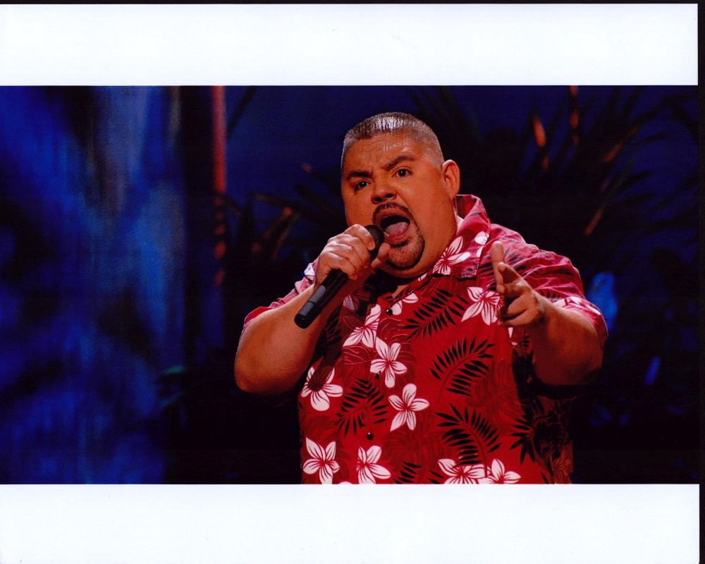 Gabriel Iglesias in red Hawaiian shirt photo print