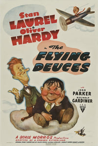 The Flying Deuces movie poster print featuring Stan Laurel and Oliver Hardy, 1939.