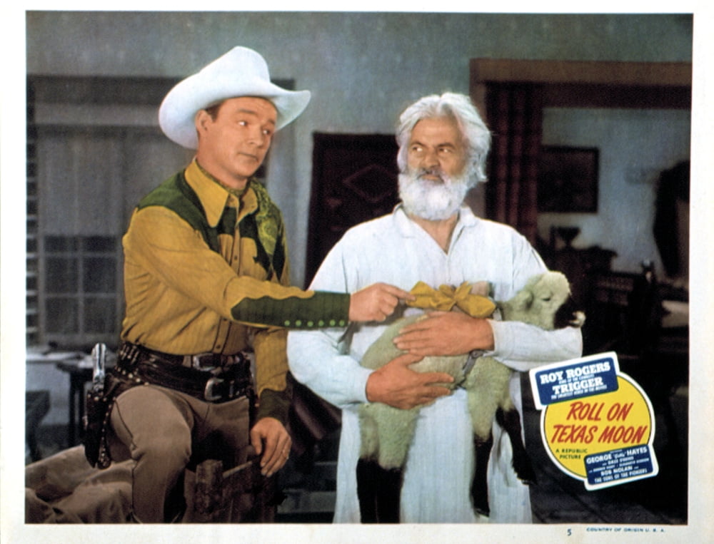 Texas Moon movie poster print featuring Roy Rogers, classic Western film art.