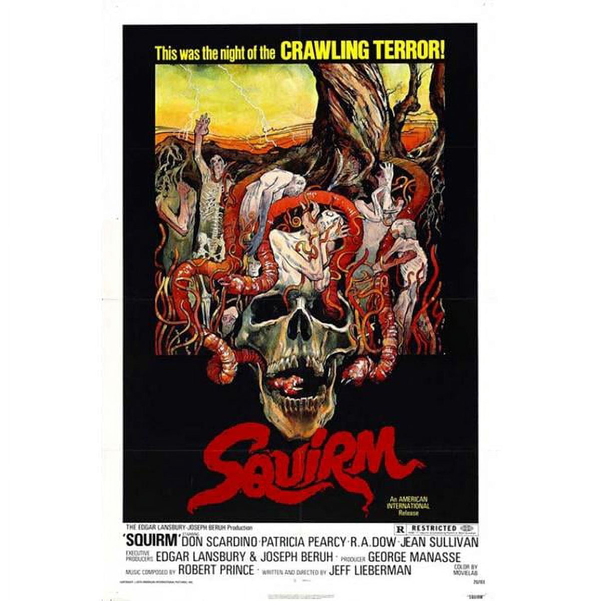Squirm Movie Poster Print (27x40) - Vintage horror film art