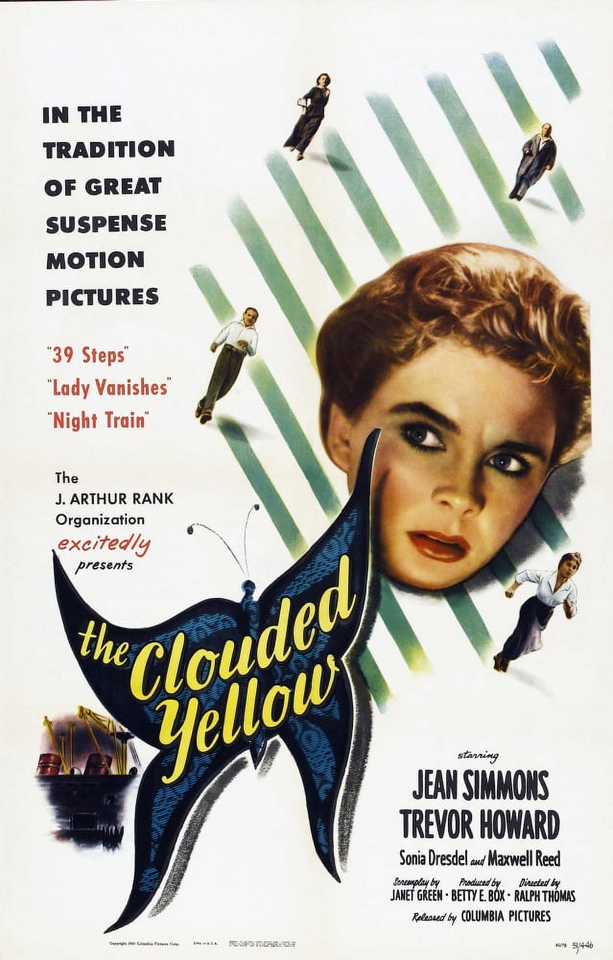 The Clouded Yellow movie masterprint poster featuring Jean Simmons.