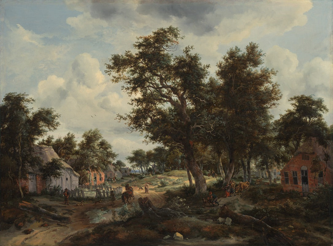 Wooded Landscape with Travelers Art Print by Meindert Hobbema