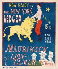 Maubikeck the Lion-Tamer vintage poster print by George Frederick Scotson-Clark.