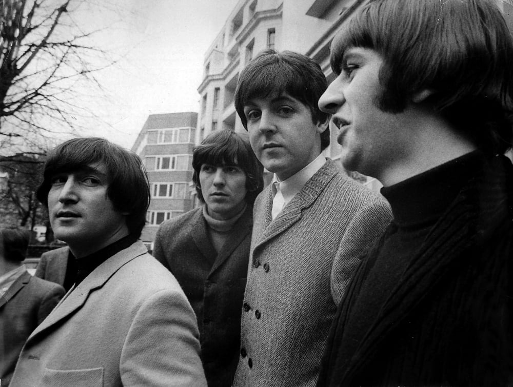 The Beatles iconic photo print available in multiple sizes.