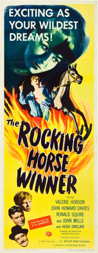 The Rocking Horse Winner movie poster print featuring Valerie Hobson, John Mills, and Ronald Squire.